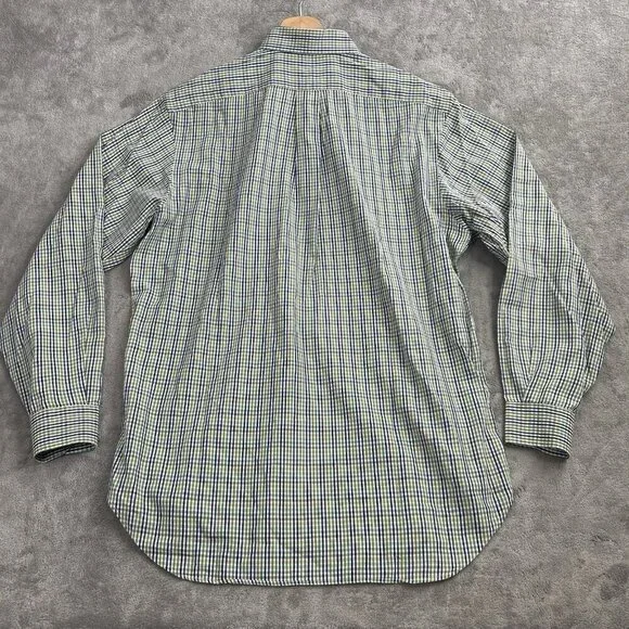 BERGDORF GOODMAN Shirt Mens Small Plaid Long Sleeve Button Up Casual Preppy - Picture 9 of 10